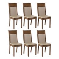 Set de 6 Sillas de Comedor 4284 Marrón/Beige