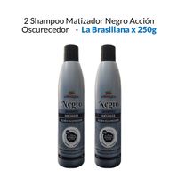 Shampoo Matizador Negro Accion Oscurecedor La Brasiliana 250Gr 2 Uni