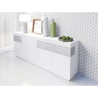 Aparador Largo Katamarina 4 puertas 2 cajones TU MESITA color Blanco/Gris