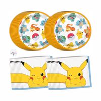 Pokemon Paquete de 16 platos y servilletas de postre Oficial