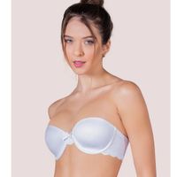 Brasier Strapless Convertible Flores Laser Lencería Blanco COD. 6049 Talla 36B