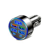Adaptador 6 en 1 para coche 3.1A pantalla Digital Dual tipo C