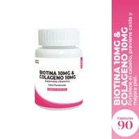 Biotina 10mg & Colageno 100mg 90 cápsulas Dermo Sumak
