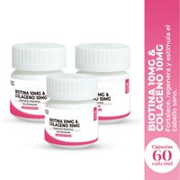 Biotina 10mg & Colageno 100mg 60capsulas Dermo Sumak 3und