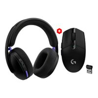 Combo: Audífonos gamer Logitech G325 con micrófono, bluetooth, PC y consolas + Mouse gamer Logitech G305, receptor USB, 12000 dpi, 6 botones, negro