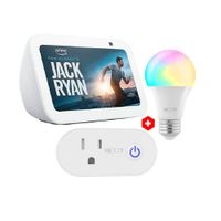 Combo: Echo Show 5 3ra Gen Alexa + Foco Inteligente Nexxt 9W + Enchufe Inteligente Nexxt WiFi