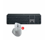 Combo Logitech: Mouse inalámbrico MX Master 4 Bluetooth, 8000 DPI, 8 botones, blanco + Teclado inalámbrico MX Keys S Bluetooth, membrana, negro