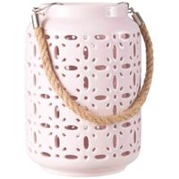 Farol DECO HOME Cerámica Rosado Acuarela