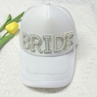 Gorra estilo trucker para la novia despedida de soltera bride diseño perlitas