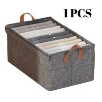 Organizador Multiusos de Ropa Plegable Caja de Almacenamiento Con Tapa Color Gris