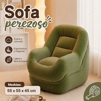 Sofá Ergonómico Sillón Puff Tela Pana Premium Relleno de Poliestireno Lavable Rellenable Verde