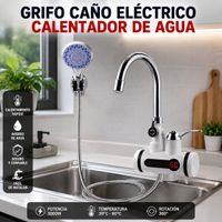 Grifo Caño Eléctrico con Ducha Calentador de Agua para Lavadero Cocina