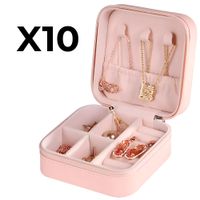 Pack x 10 Maletín estuche organizador joyero de viaje Rosa MDA290040
