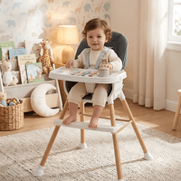 SILLA DE COMER PARA BEBES 5 EN 1 MULTIFUNCION DE LUJO GRIS