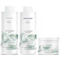 Shampoo para Ondas 1000ml +Acondicionador +Mascarilla Wella Nutricurls
