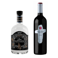 Pack de Regalo - Pisco Don Santiago Queirolo Quebranta 500ml + Vino Tinto Misiones del Rengo CS 750ml