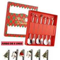 Juego de Cucharas y Tenedores Acero Inoxidable Navideños
