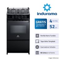 Cocina Indurama Canela Negro 4 Quemadores