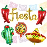 Set x 6 globos metálicos fiesta mexicana viva méxico