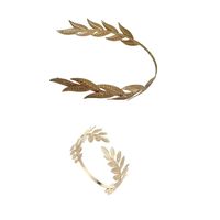 Set vincha y brazalete dorado hojas grandes diosa griega o romana disfraz Halloween