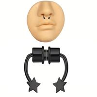 Piercing imantado septum falso modelo estrellas negro