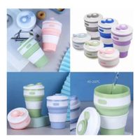 VASO PLEGABLE DE SILICONA CON TAPA VIAJE OFICINA FITNES
