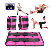 Pesas Muñequeras Tobilleras Peso de 2 kg Pack 2U Rosa