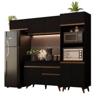 Mueble de Cocina Integral Reims 260 cm con Encimera Negro 08