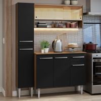 Mueble de Cocina Integral Emilly 137 cm Marrón/Negro 09