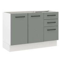 Mueble de Cocina Agata 120 cm - Mostrador para Lavadero Blanco/Gris 03