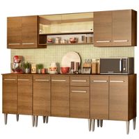 Mueble de Cocina Integral Emilly Smile 233 cm Marrón
