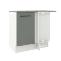 Mueble de Cocina Agata - Mostrador de Esquina 1 Puerta Blanco/Gris