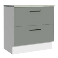 Mueble de Cocina Agata 80 cm 2 Cajones Blanco/Gris