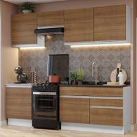 Mueble de Cocina Integral Glamy 240 cm Blanco/Marrón 08
