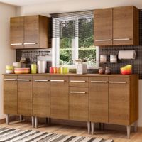 Mueble de Cocina Integral Emilly King 233 cm Marrón