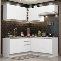 Mueble de Cocina Integral de Esquina Glamy 349 cm Blanco 03