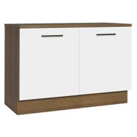 Mueble de Cocina Agata 120 cm - Mostrador para Lavadero con Encimera Marrón/Blanco 01