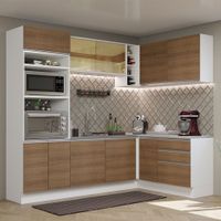 Mueble de Cocina Integral de Esquina Glamy 399 cm Blanco/Marrón 02