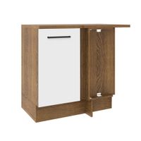 Mueble de Cocina Agata - Mostrador de Esquina 1 Puerta Marrón/Blanco