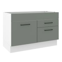 Mueble de Cocina Agata 120 cm - Mostrador para Lavadero Blanco/Gris 02