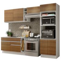 Mueble de Cocina Integral Cristal 290 cm Blanco/Marrón 10