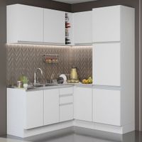 Mueble de Cocina Integral de Esquina Glamy 329 cm Blanco 01