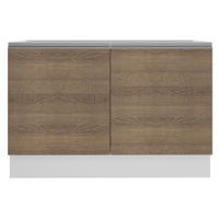 Mueble de Cocina Glamy 120 cm - Mostrador para Lavadero Blanco/Marrón 01