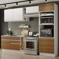 Mueble de Cocina Integral Cristal 290 cm Blanco/Marrón/Blanco 10
