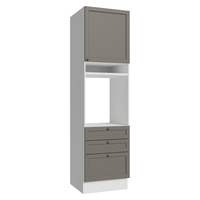 Mueble de Cocina Vik - Torre para Hornos 60 cm Blanco/Gris