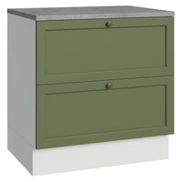 Mueble de Cocina Vik 80 cm 2 Cajones Blanco/Verde