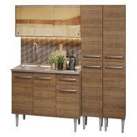 Mueble de Cocina Integral Emilly 169 cm con Lavadero Marrón 12