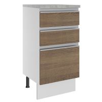 Mueble de Cocina Glamy 40 cm 3 Cajones Blanco/Marrón