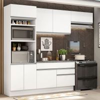 Mueble de Cocina Integral Glamy 270 cm con Encimera Blanco 14