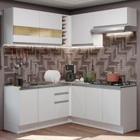 Mueble de Cocina Integral de Esquina Glamy 349 cm Blanco 01